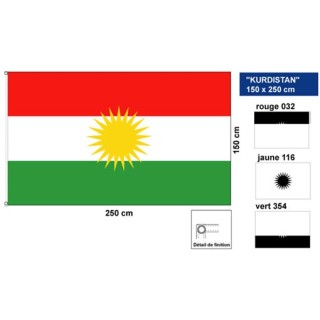 Drapeau du Kurdistan - 150x250cm
